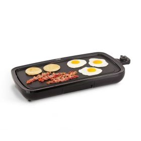 Everyday Nonstick Electric Griddle for Pancakes Burgers, Quesadillas, Eggs & Other on the Go Breakfast, Lunch & Snacks with Drip Tray + Included Recip