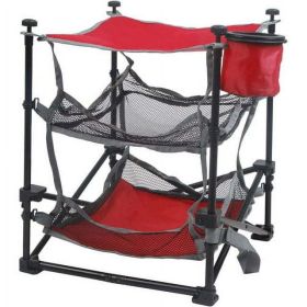 3 Shelf Camping Table, Red, 14" x 14"x 18" (Color: Red)